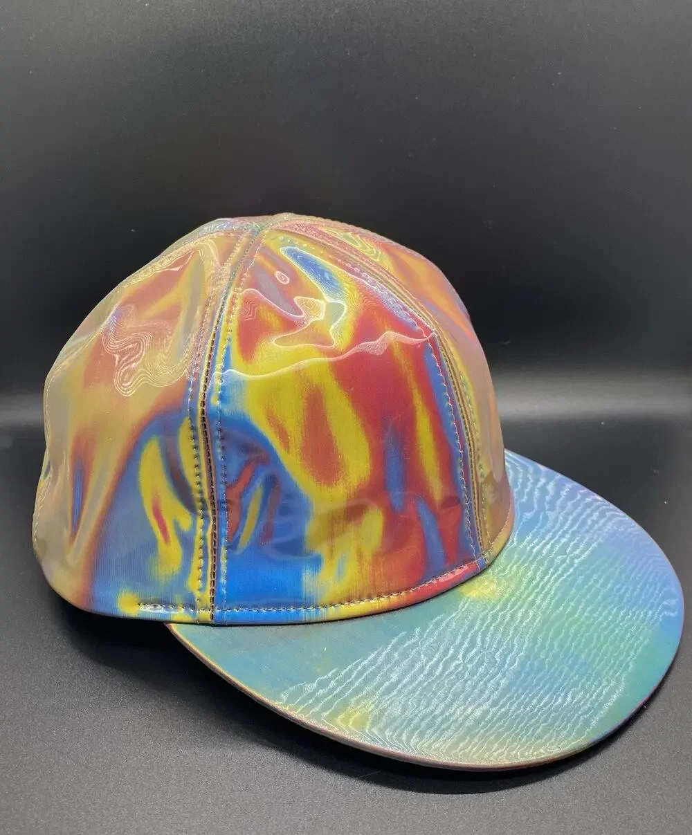 Back To The Future 2 Marty McFly Ball Cap Iridescent Metallic Hat Rainbow Bill